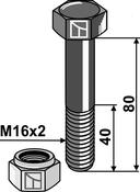 Hexagon Bolt M16x2x80 with self-locking nut (63-1680) image