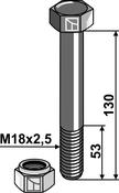 Hexagon Bolt M18x2,5×130 with self-locking nut (63-18130) image