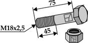 Hexagon Bolt M18x2,5Ã75 with self-locking nut (63-1875) image