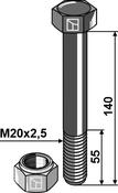 Hexagon Bolt M20x2,5Ã140 with self-locking nut (63-20140) image