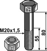 Hexagon Bolt M20x1,5×80 with self-locking nut (63-2080) image
