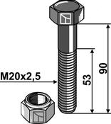 Bolt with self-locking nut â M20 â 10.9 (63-2091) image