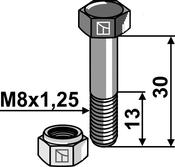 Hexagon Bolt M8x1,25Ã30 with self-locking nut (63-830) image