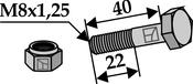 Hexagon Bolt M8x1,25×40 with self-locking nut (63-840) image