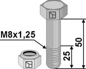 Hexagon Bolt M8x1,25Ã50 with self-locking nut (63-855-1) image