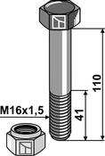 Hexagon Bolt M16x1,5×110  with self-locking nut (63-BUL-56) image