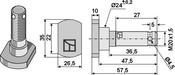 Blade bolt M 20 x 1,5 with hexagon castle nut (63-HUM-93) image