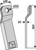 Twisted comminution blade – long – right (63-IND-156R) image