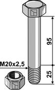 Bolt with self-locking nut – M20 x 2,5 – 10.9 (63-SAU-120) image