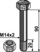 Hexagon Bolt M14x2x90 with self-locking nut (63-TUR-91) image