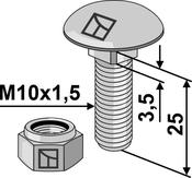 Saucer-head screw M10x1,5×25 with self-locking nut (70-1001) image