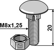 Bolt M8x1,25Ã20 galvanized with nut (8206034V) image