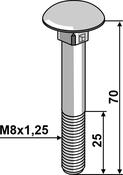 Bolt M8x1,25Ã70 galvanized without nut (8706038V) image