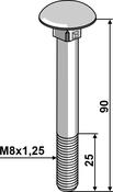 Bolt M8x1,25×90 galvanized without nut (8906038V) image