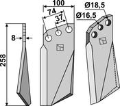Rotary tine, left model (KUH-03L) image