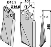 Rotary tine, right model (KUH-03R) image