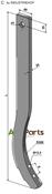 Cultivator shank – 720mm (101.6072LL-2) image