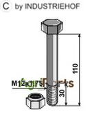 Bolt with self-locking nut – M12 – 8.8 (1.30.12110) image