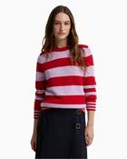Barbour - Woodhouse Striped Cashmere Blend Crew Neck Jumper image