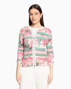 Betty Barclay - Floral Ribbed Zip Top image