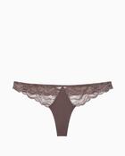 Calvin Klein - Lace Detail Thong Brown image