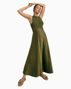 Florere - Knit &amp; Rib Satin Hybrid Midi Dress