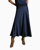 Florere - Knit &amp; Satin Midi Skirt