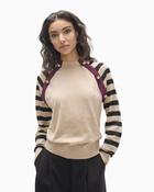 Lola Casademunt - Striped Sleeve Button Detail Jumper image