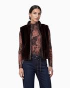 Monari - Faux Fur Vest with Stand-Up Collar