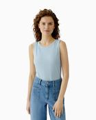 Oui - Filiz Ribbed Top Blue image