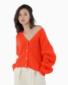 Twns The Label - Malia Buttoned V-Neck Long Sleeve Cardigan