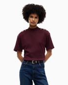 Tommy Hilfiger - Gold Button High Neck Tee