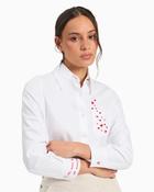 Vilagallo - Herringbone Shirt with Heart Embroidery image