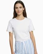 Vilagallo - White T-Shirt with Lace Sleeve image