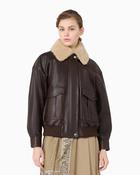 Weekend Max Mara - Calata Nappa Leather Aviator Jacket