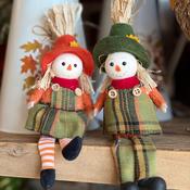 Sitting Autumn Scarecrow - Orange