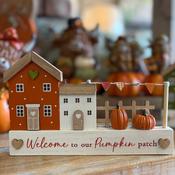 Autumn Wooden Houses "Welcome to our Pumpkin patch"