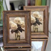 Dark Wood Frame Antique Gold Trim - 5x7 image