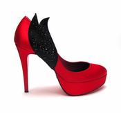 Suecomma Bonnie Red &amp;amp; Black Crystal Leaf Heels image