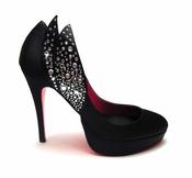 Suecomma Bonnie Black Leaf Crystal Heels image