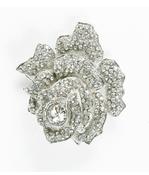 Swarovski Crystal Diamonté Rose Brooch image