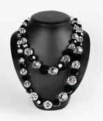 Otazu Black and Clear Crystal Beads Double Necklace image