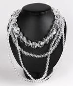 Ribbon Tied Clear Beads Four Layers image