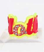 Funky Bling Neon Yellow Perspex "Hottie" Cuff image