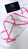 Ladies Cotton White and Pink Strobe Face Mask