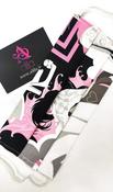 Ladies Tattoo Girl Pink and Black Face Covering