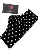 Mens Cotton Black &amp;amp; White Stars Face Mask