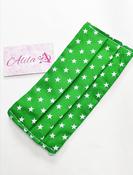 Children's Cotton Green &amp;amp; White Star Print Face Covering