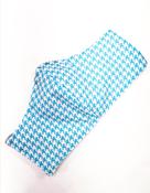 Ladies Turquoise Houndstooth Cotton Face Covering