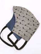 Mens Grey Flamingo Reversible Cotton Face Covering